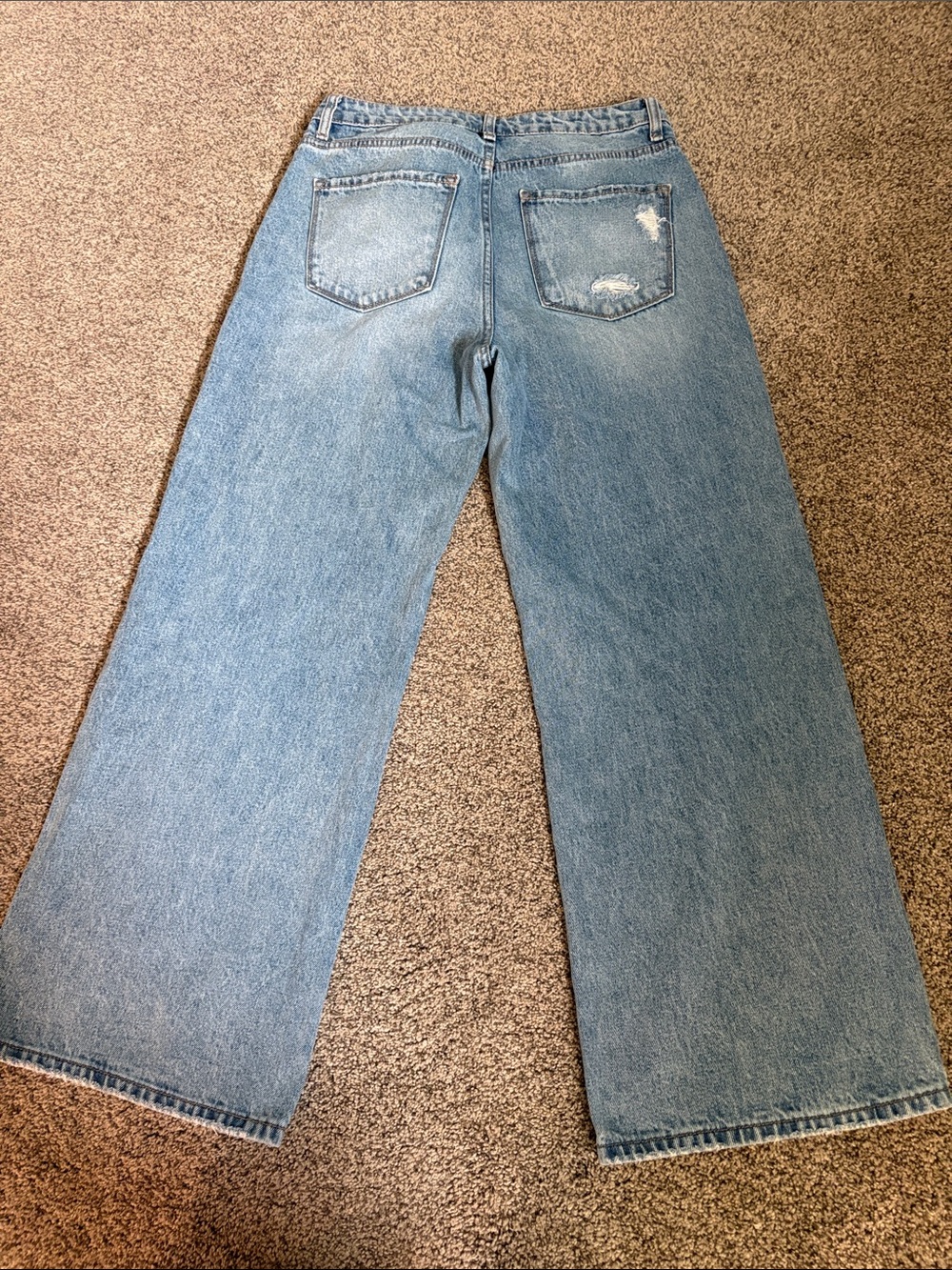 High-Rise Light Blue Wide Leg Women's Jeans - Picture 2 of 2